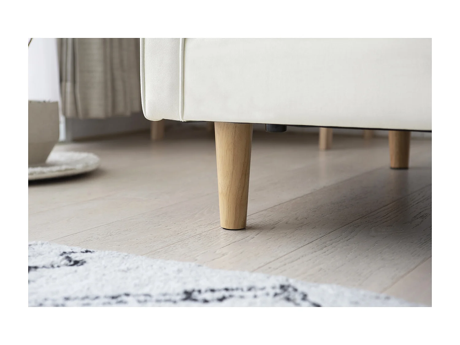 Canapé 3 places design en velours beige STAN