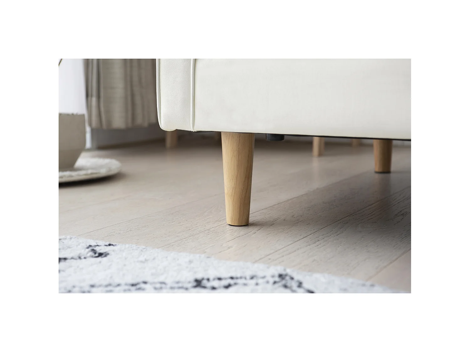 Canapé 3 places en velours beige STAN