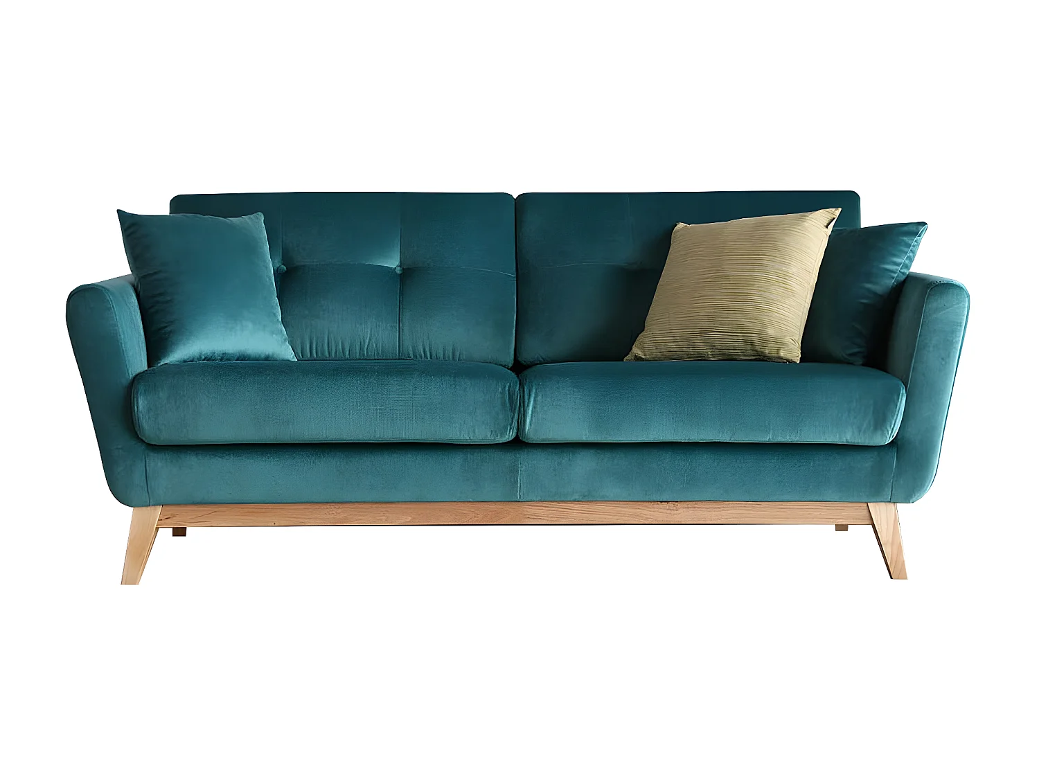 Canapé 3 places en velours vert HOGA