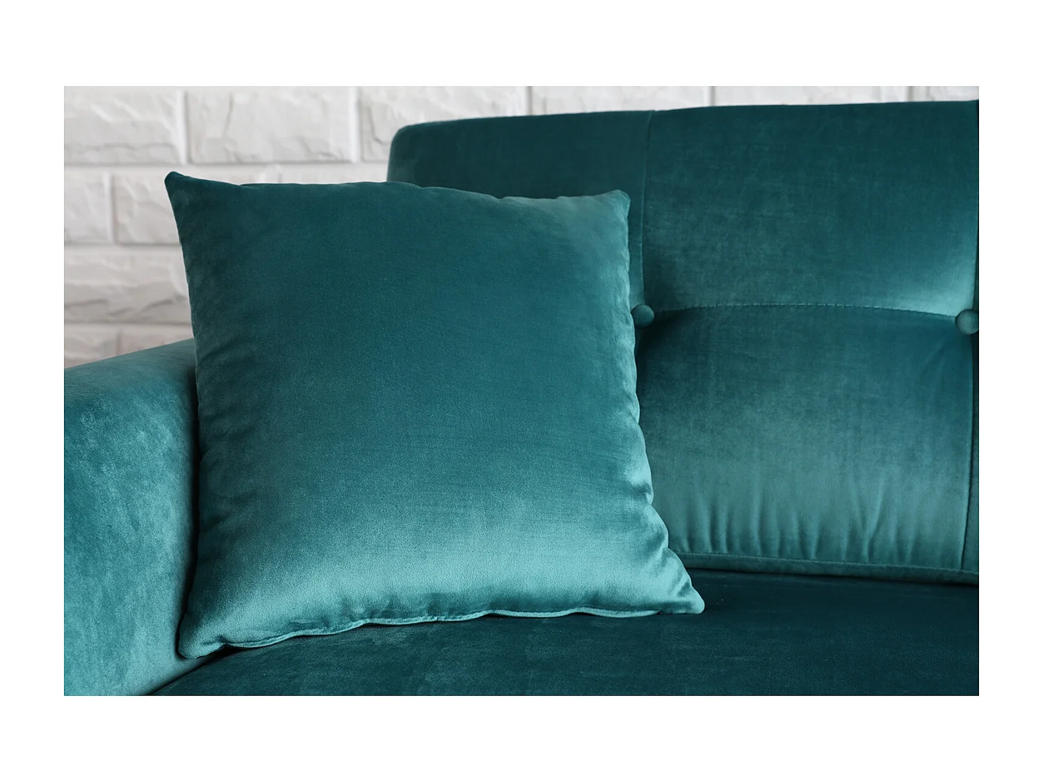 Canapé 3 places en velours vert HOGA