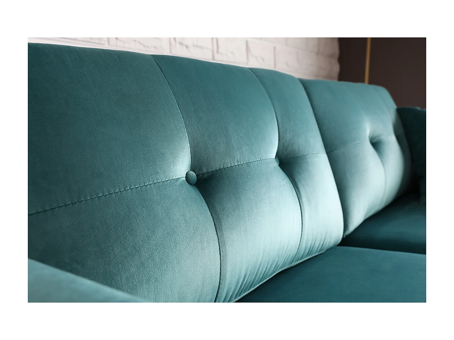 Canapé 3 places en velours vert HOGA