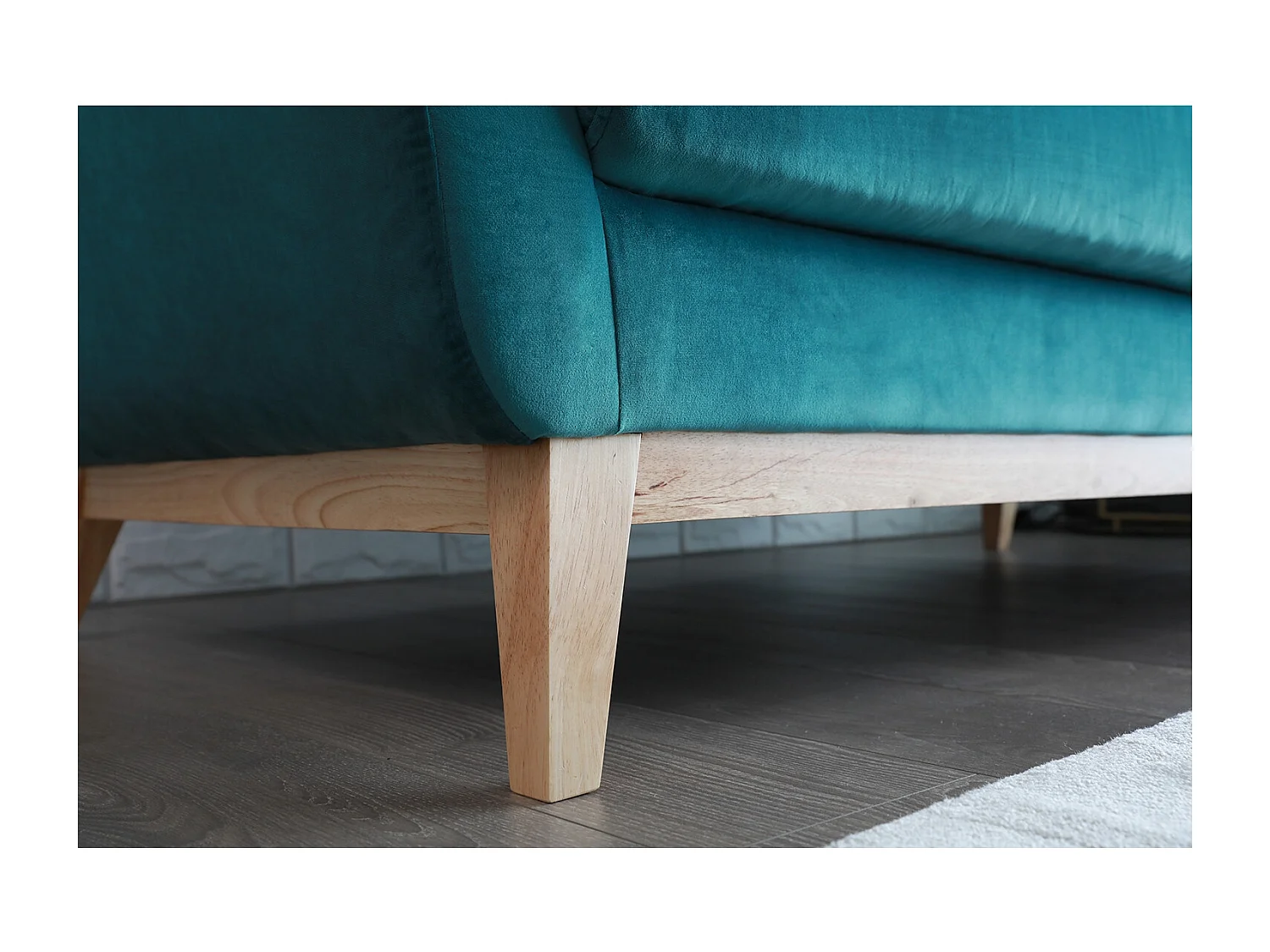 Canapé 3 places en velours vert HOGA