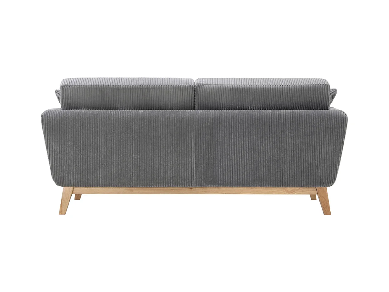 Canapé scandinave 3 places velours côtelé gris HOGA