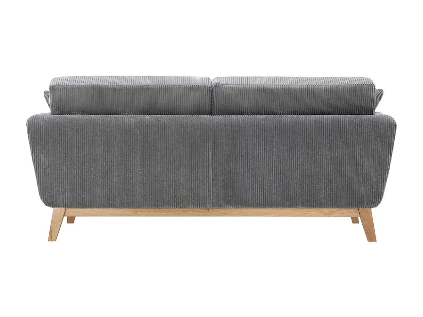 Skandinavisches 3-Sitzer-Sofa aus grauem Rippvelours HOGA