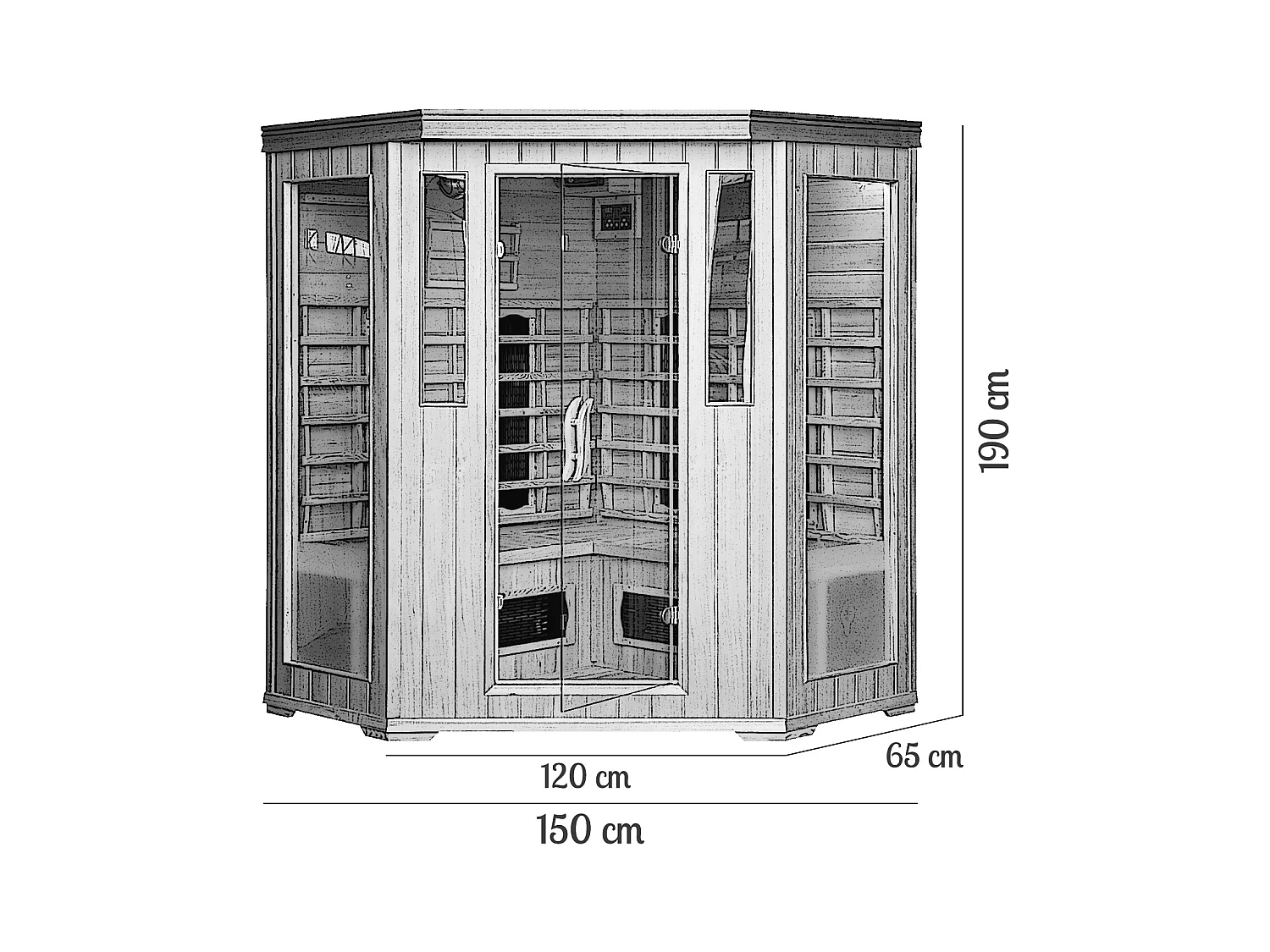 Cabine sauna luxe infrarouge 3/4 places