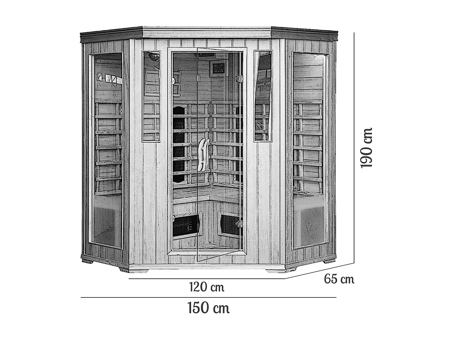 Cabine sauna luxe infrarouge 3/4 places