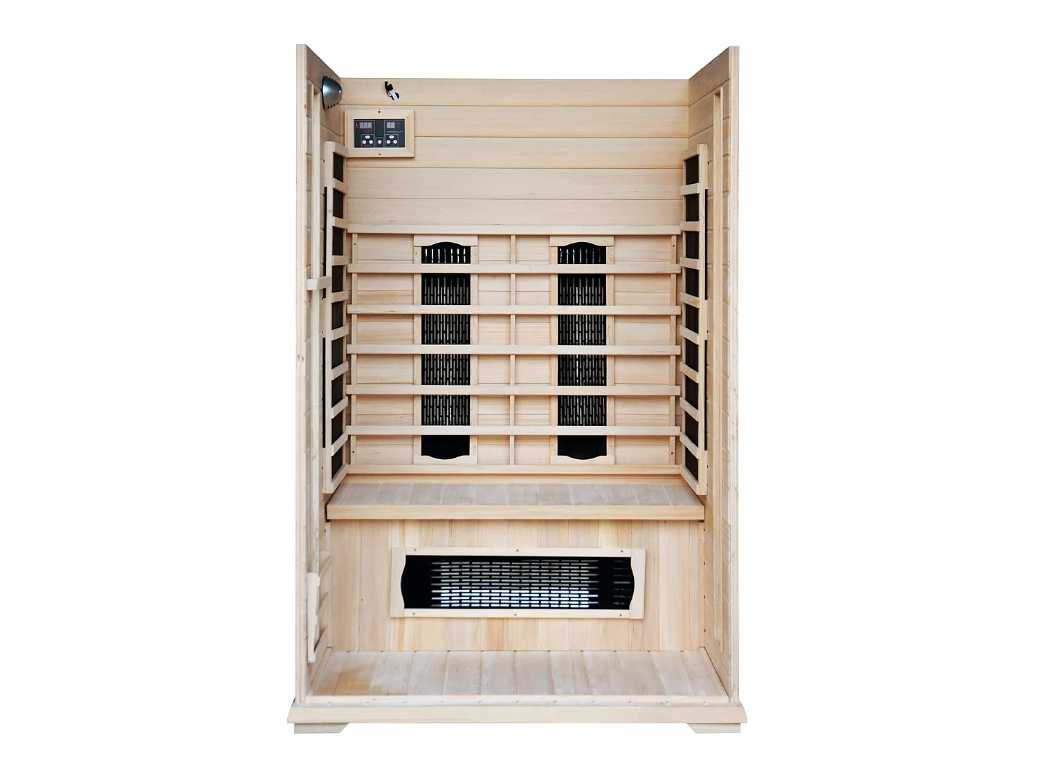 Sauna infravermelha de luxo com cromoterapia para 2 pessoas NARVIK com cromoterapia de 5 cores e rádio FM