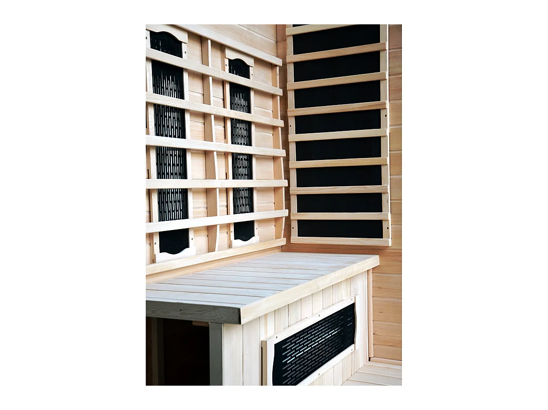 Sauna infravermelha de luxo com cromoterapia para 2 pessoas NARVIK com cromoterapia de 5 cores e rádio FM