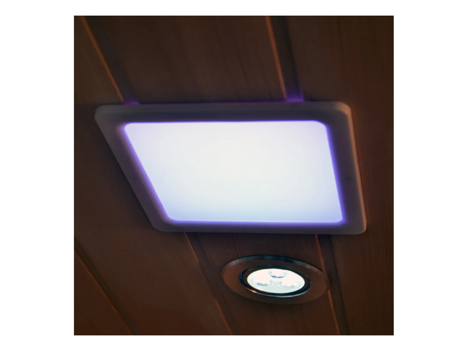 Sauna infravermelha de luxo com cromoterapia para 2 pessoas NARVIK com cromoterapia de 5 cores e rádio FM