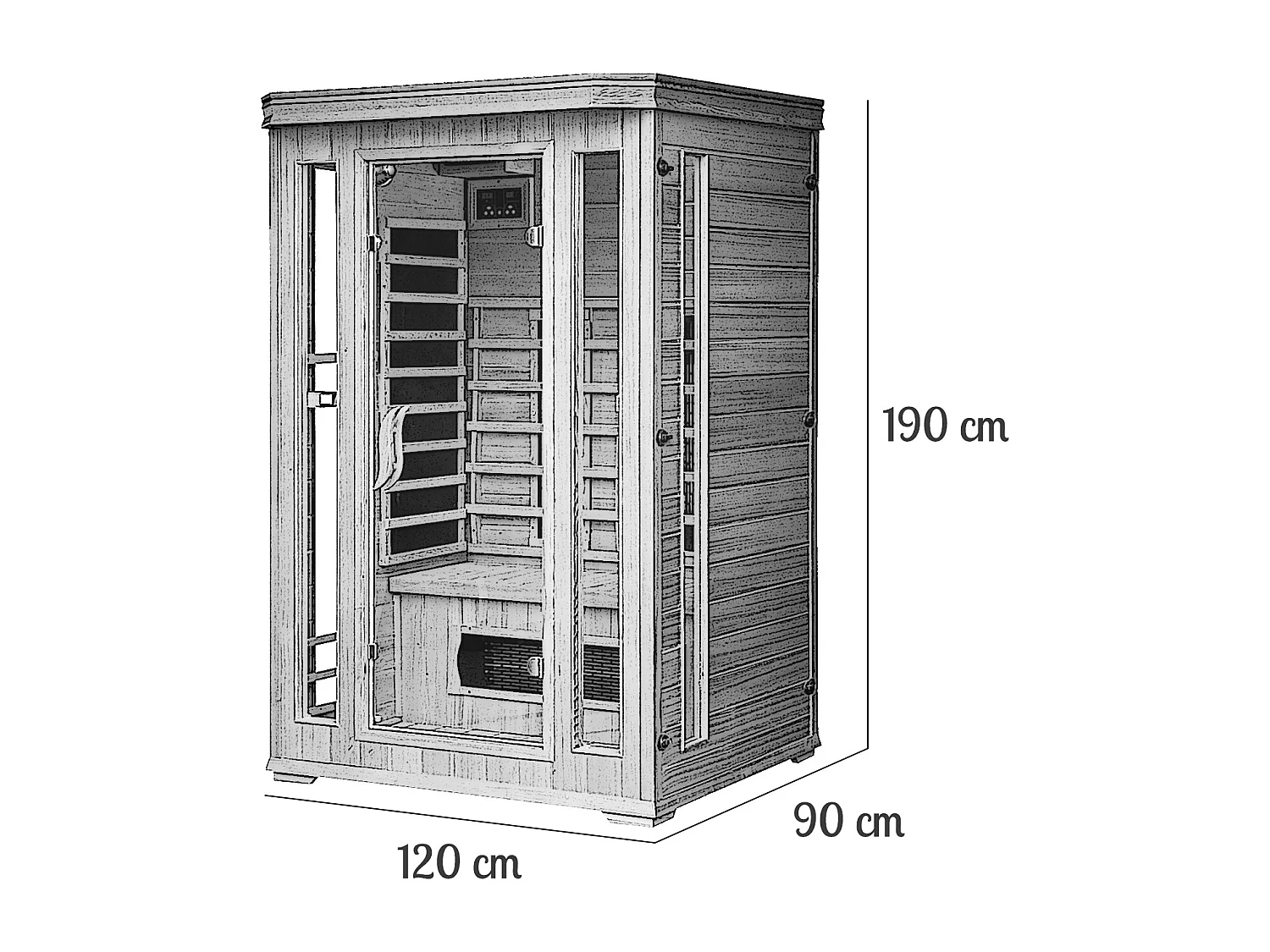 Cabine sauna infrarouge 2 places luxe
