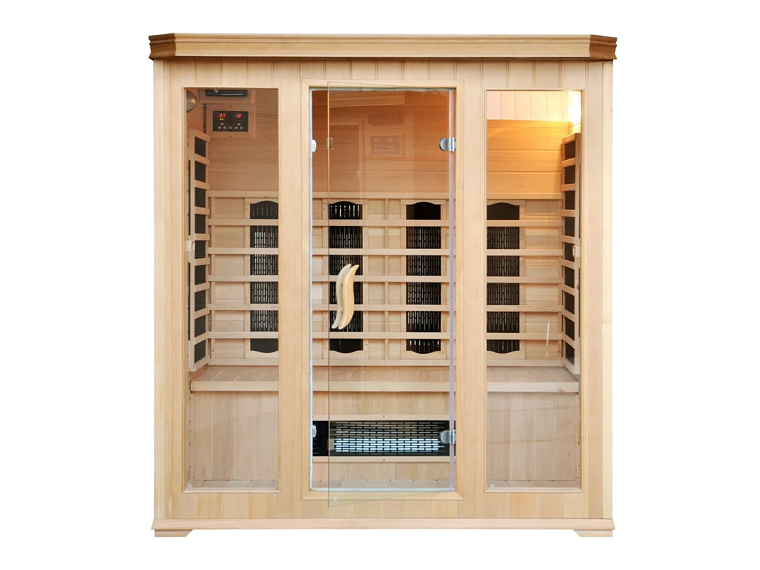 Freistehender und drehbarer Sonnenschirm 3 x 4m grau CESARE