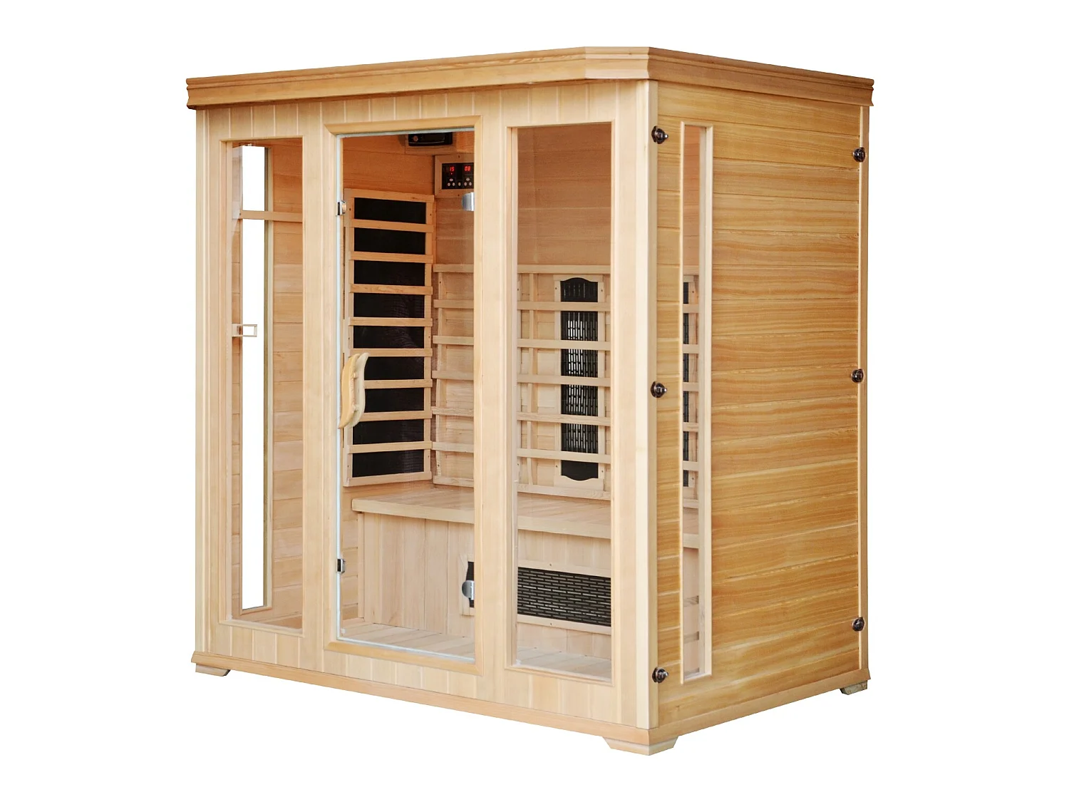 Freistehender und drehbarer Sonnenschirm 3 x 4m grau CESARE