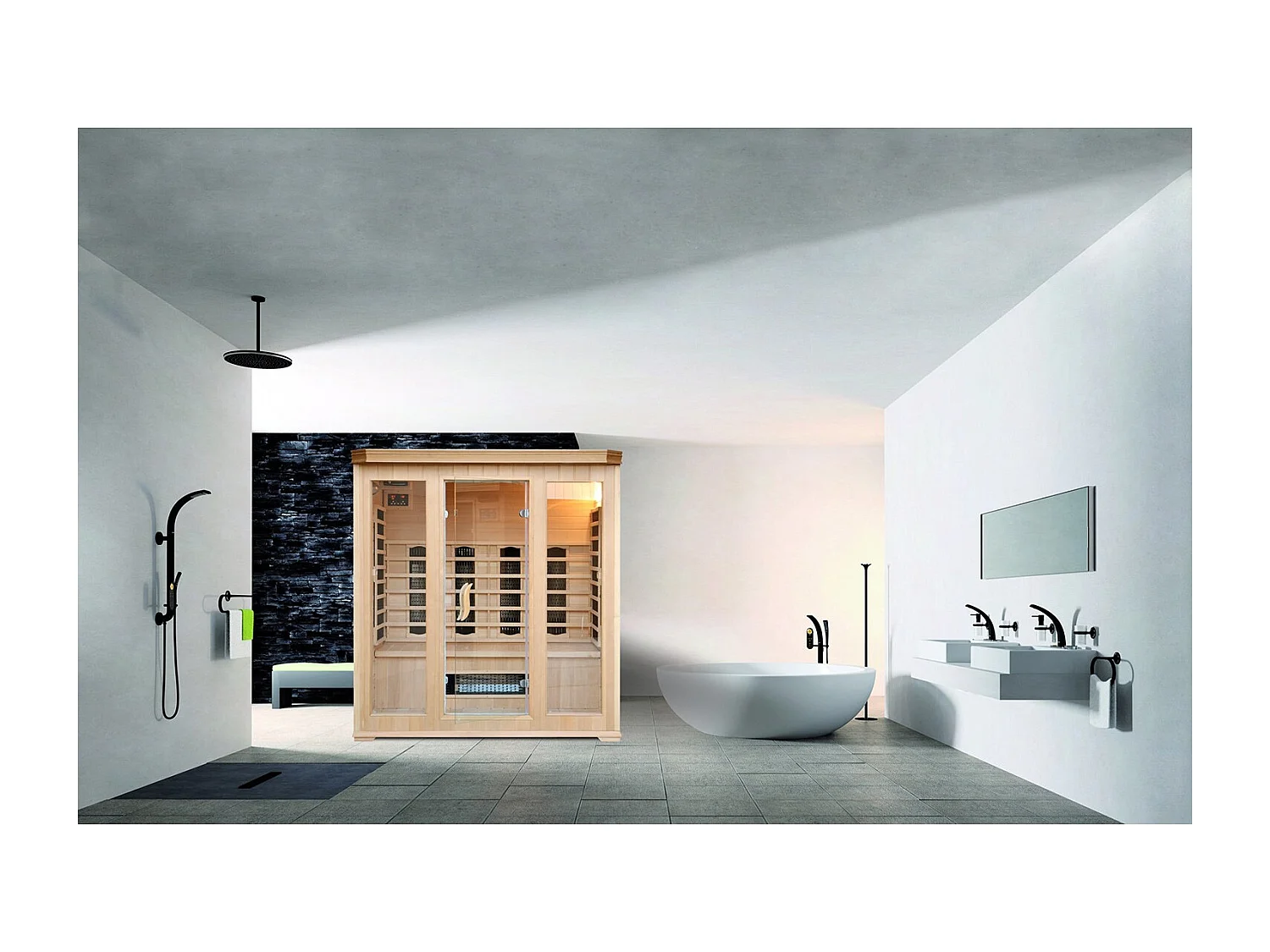 Ombrellone decentrato quadrato grigio 3x4m CESARE