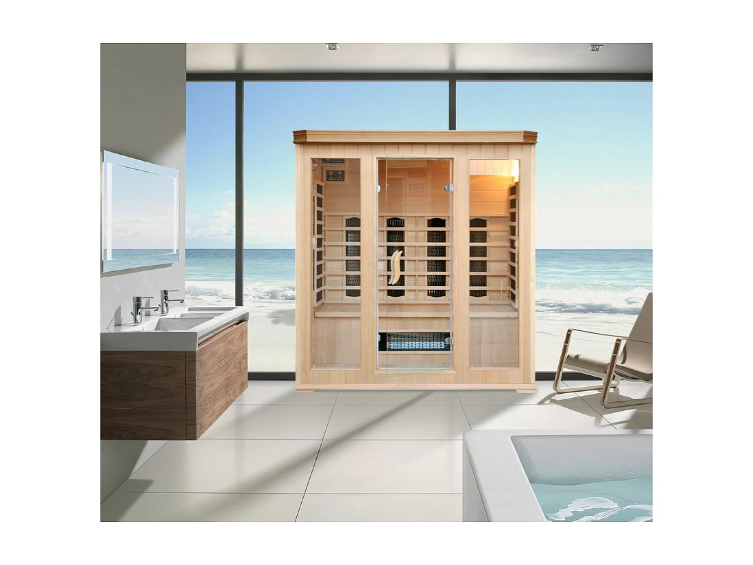 Ombrellone decentrato quadrato grigio 3x4m CESARE