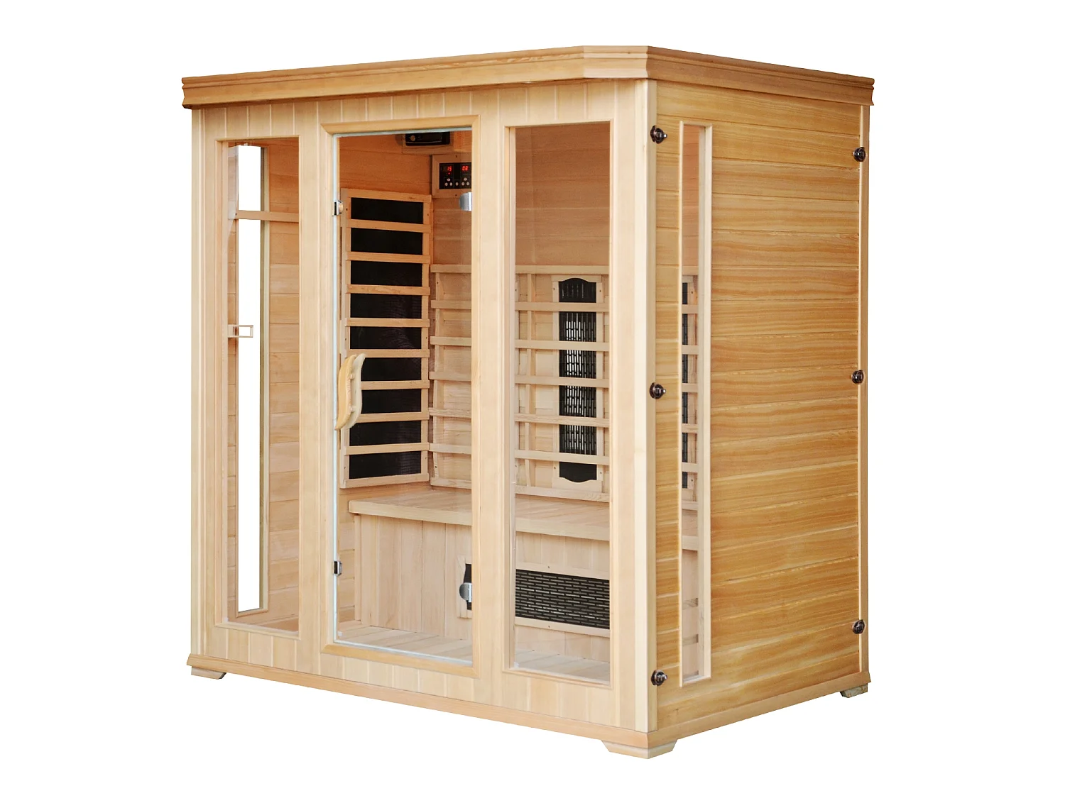 Sauna infrarrojo de lujo para 4/5 personas con cromoterapia y radio FM