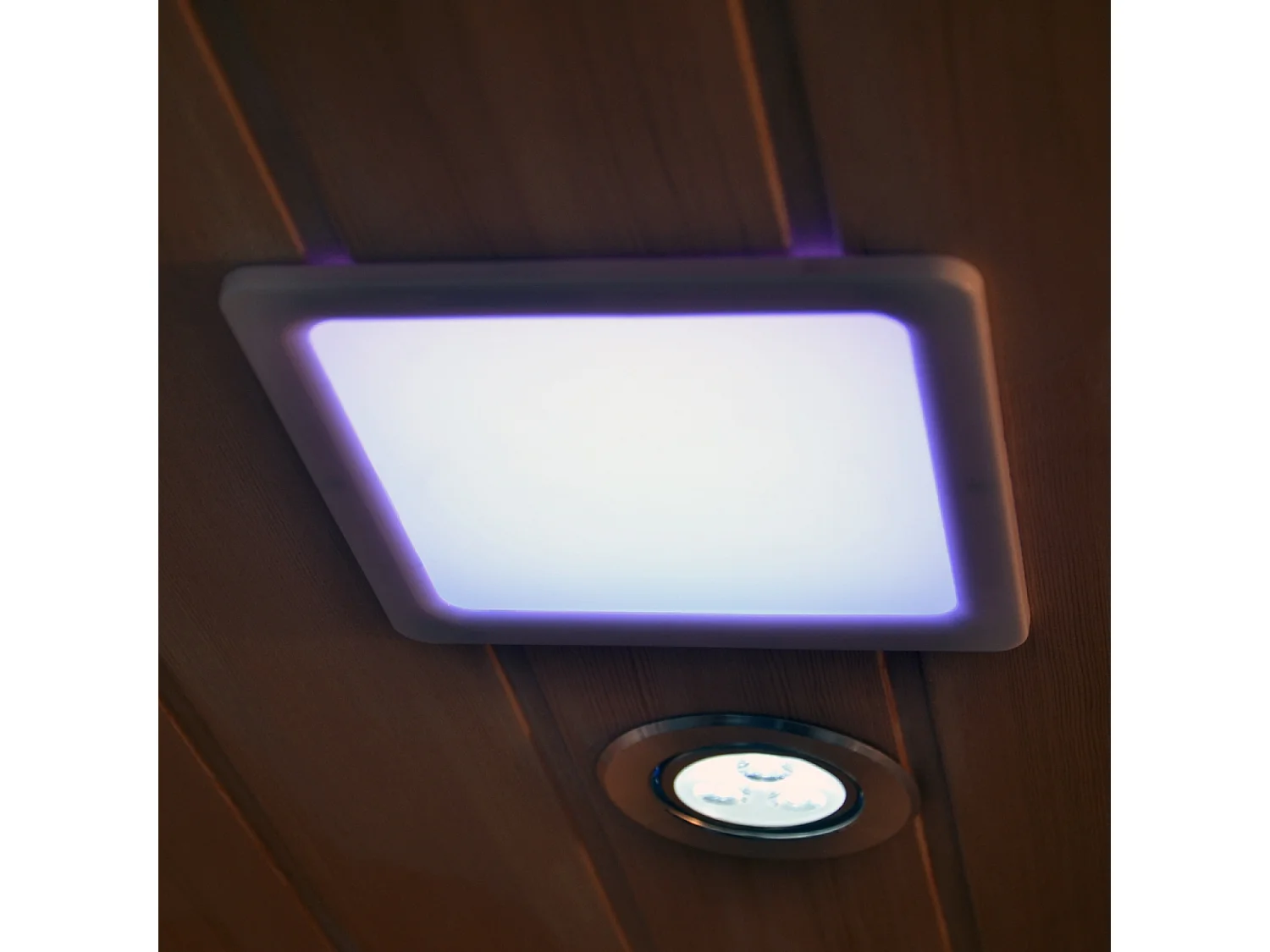 Sauna infrarrojo de lujo para 4/5 personas con cromoterapia y radio FM