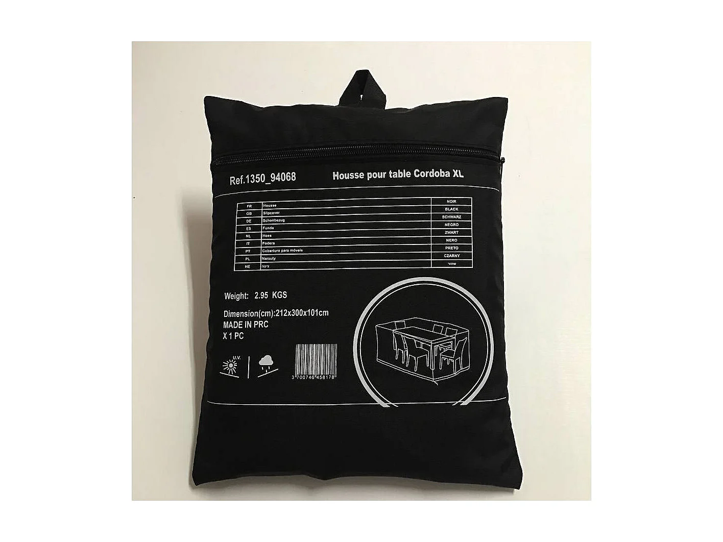 Funda de protección para salón de jardin Cordoba XL- Negro