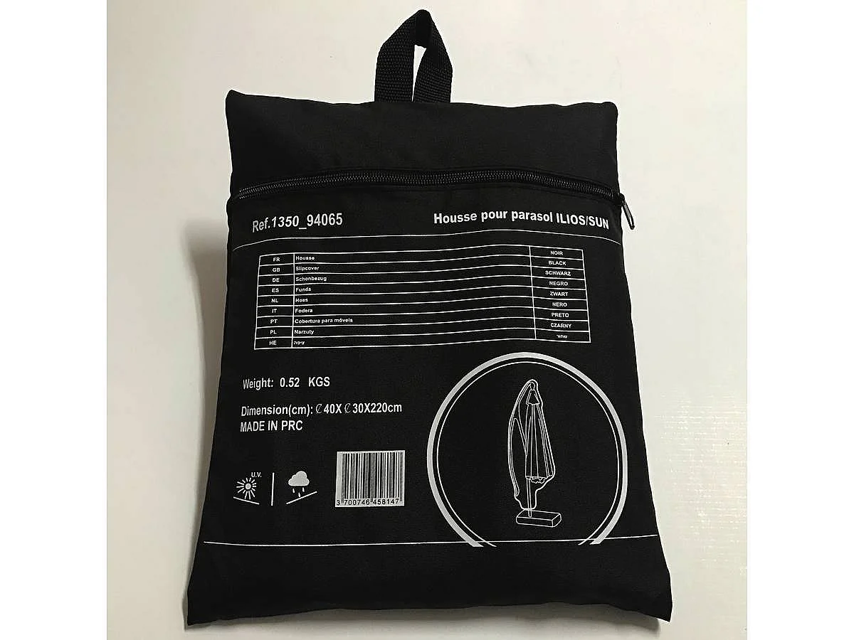 Housse de protection pour parasol - 40 x 220 cm - Noir