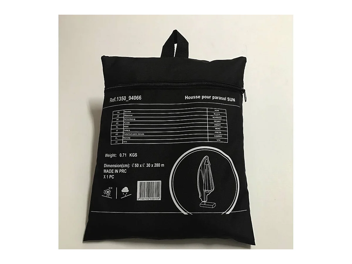 Housse de protection pour parasol - 50 x 30 x 280 cm - Noir