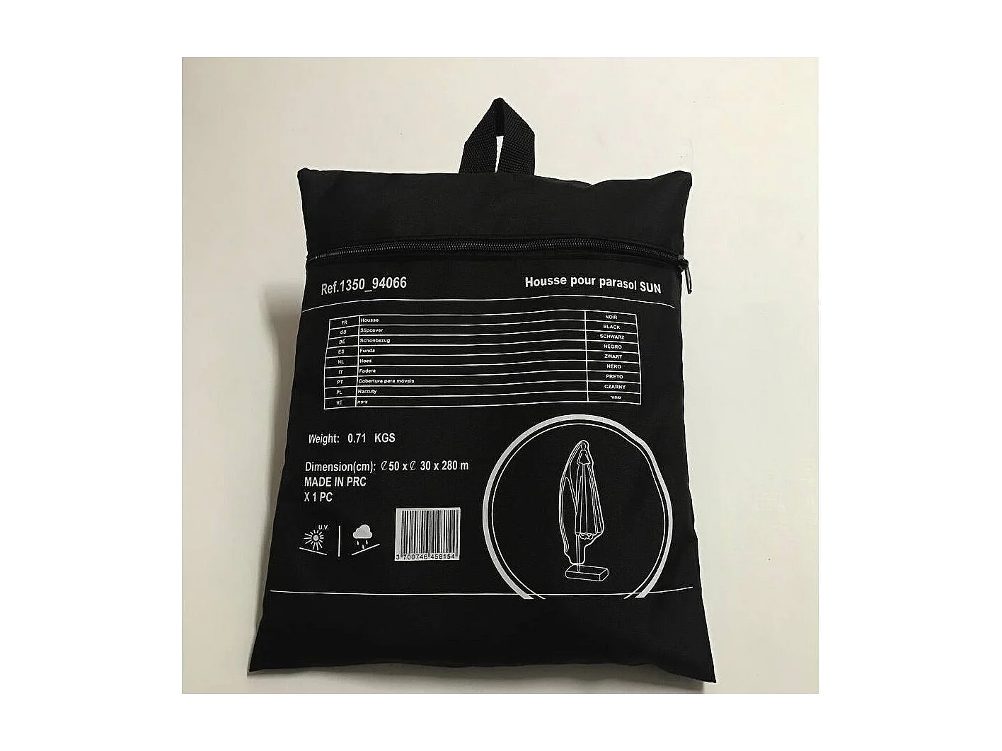 Housse de protection pour parasol - 50 x 30 x 280 cm - Noir