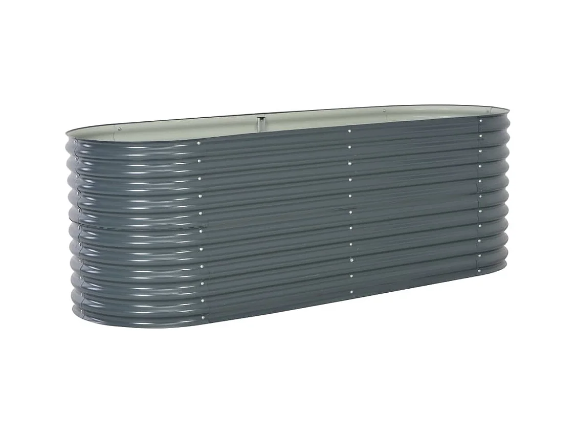 Jardinière lit surélevé plantes grise 240 x 80 x 81 cm 02_0001023