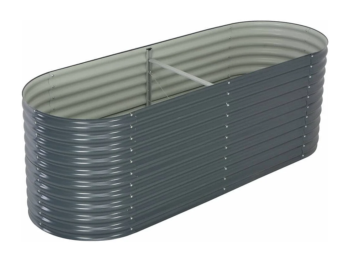 Jardinière lit surélevé plantes grise 240 x 80 x 81 cm 02_0001023