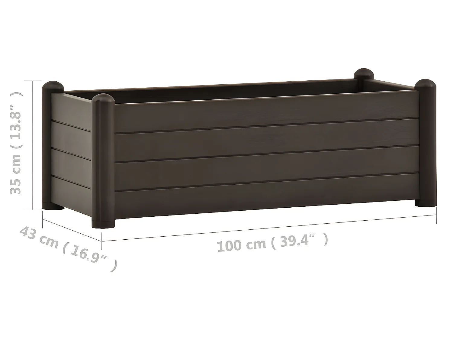 Jardinière lit surélevé plantes 100 x 43 x 35 cm 02_0001226