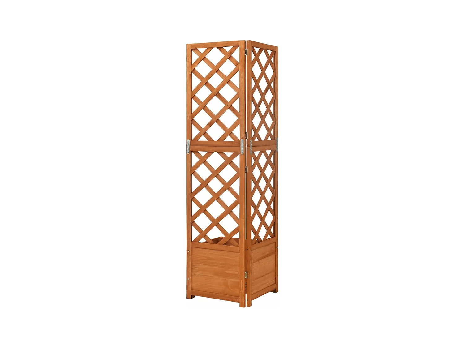 Jardinière d'angle en treillis bois marron 40 x 40 x 150 cm 02_0000817