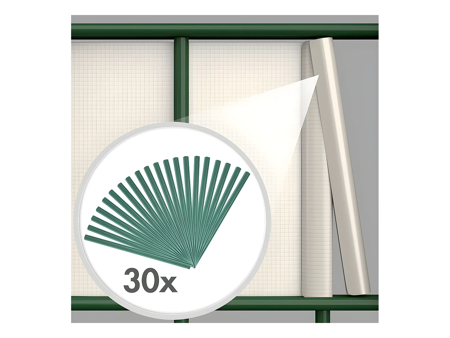 Pellicola privacy frangivento, protezione anti-guardie, recinzione, PVC verde, 70 m 2208240