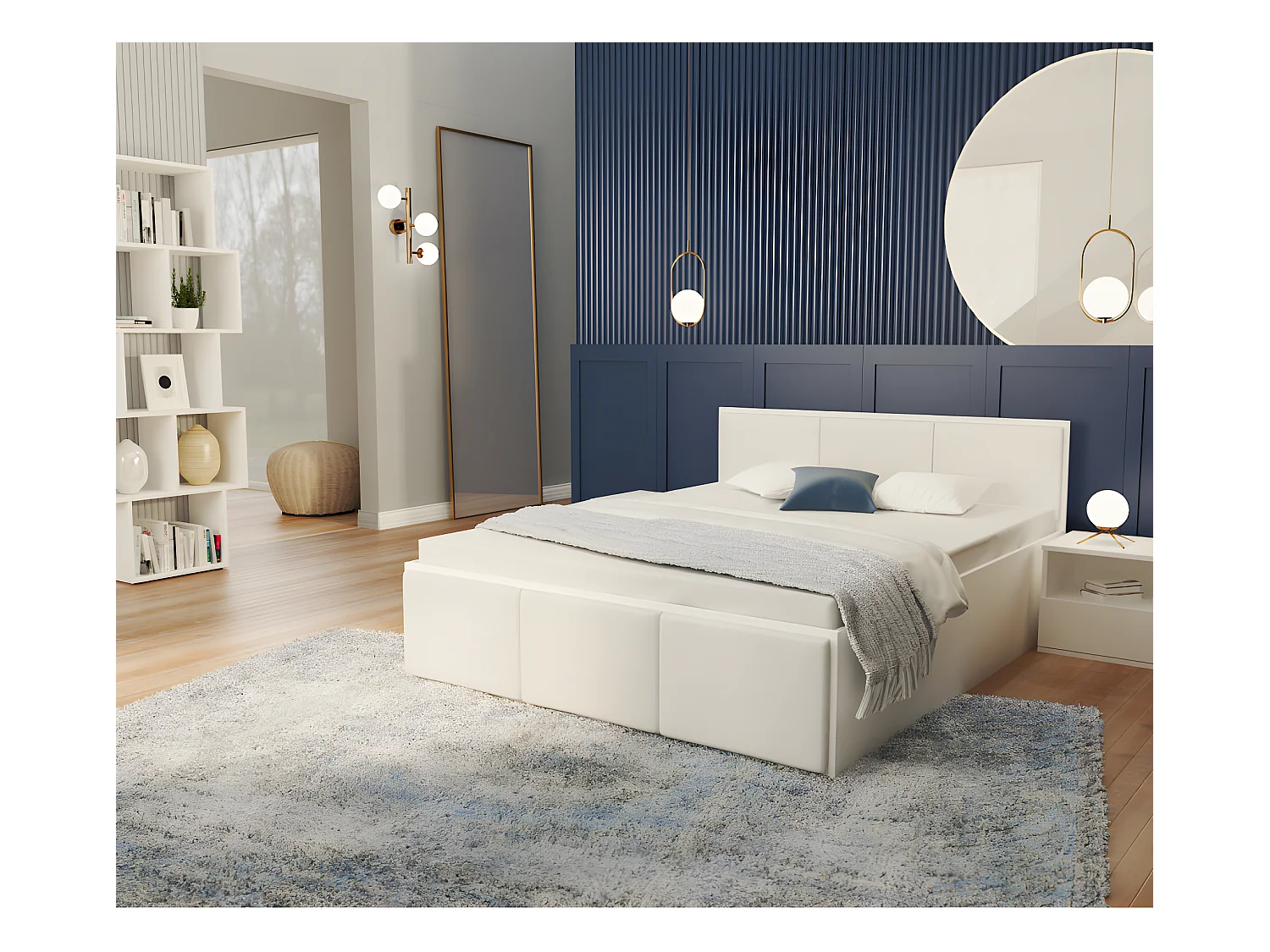 Lit coffre Panama T 160x200 - Sommier inclus Blanc