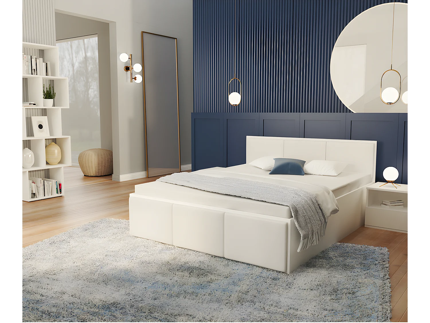 Lit coffre Panama T 160x200 - Sommier inclus Blanc