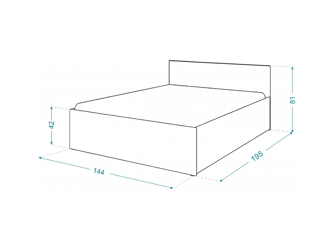 Lit coffre Panama T 140x190 - Sommier inclus Chêne - Blanc