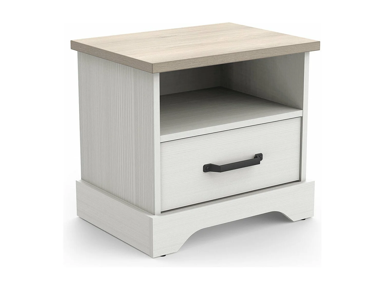 Chevet 1 tiroir et 1 niche blanche Cottage - L47,3 cm