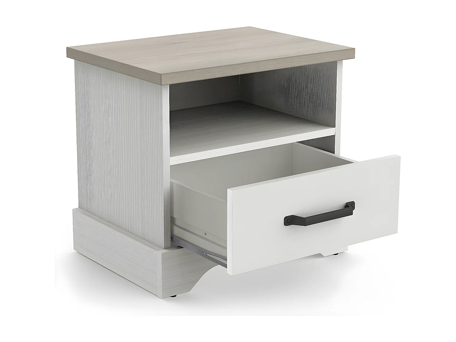 Chevet 1 tiroir et 1 niche blanche Cottage - L47,3 cm