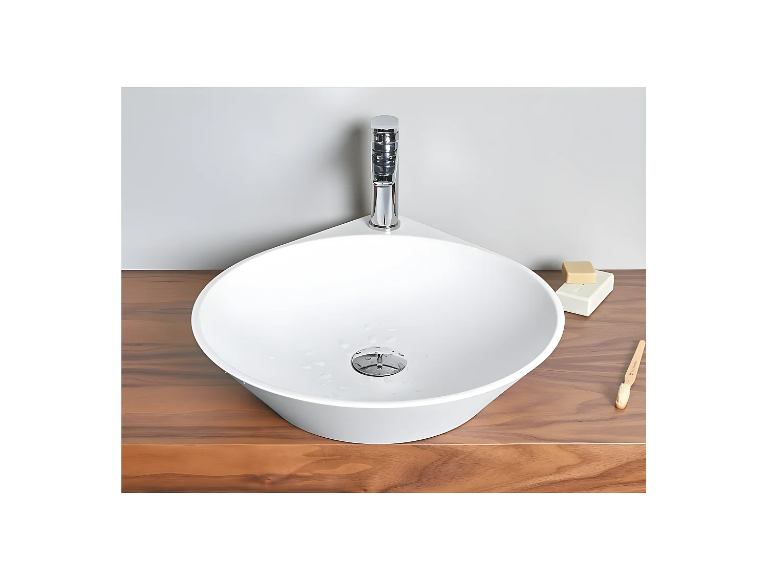 Waschbecken aus Kunststein NADIR 43.5 cm x 51 cm