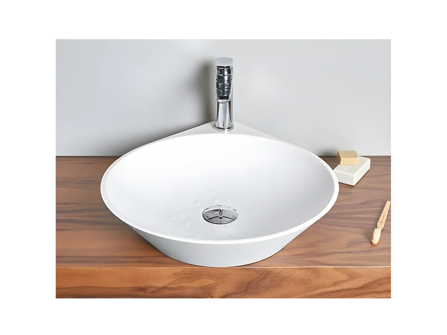 Waschbecken aus Kunststein NADIR 43.5 cm x 51 cm