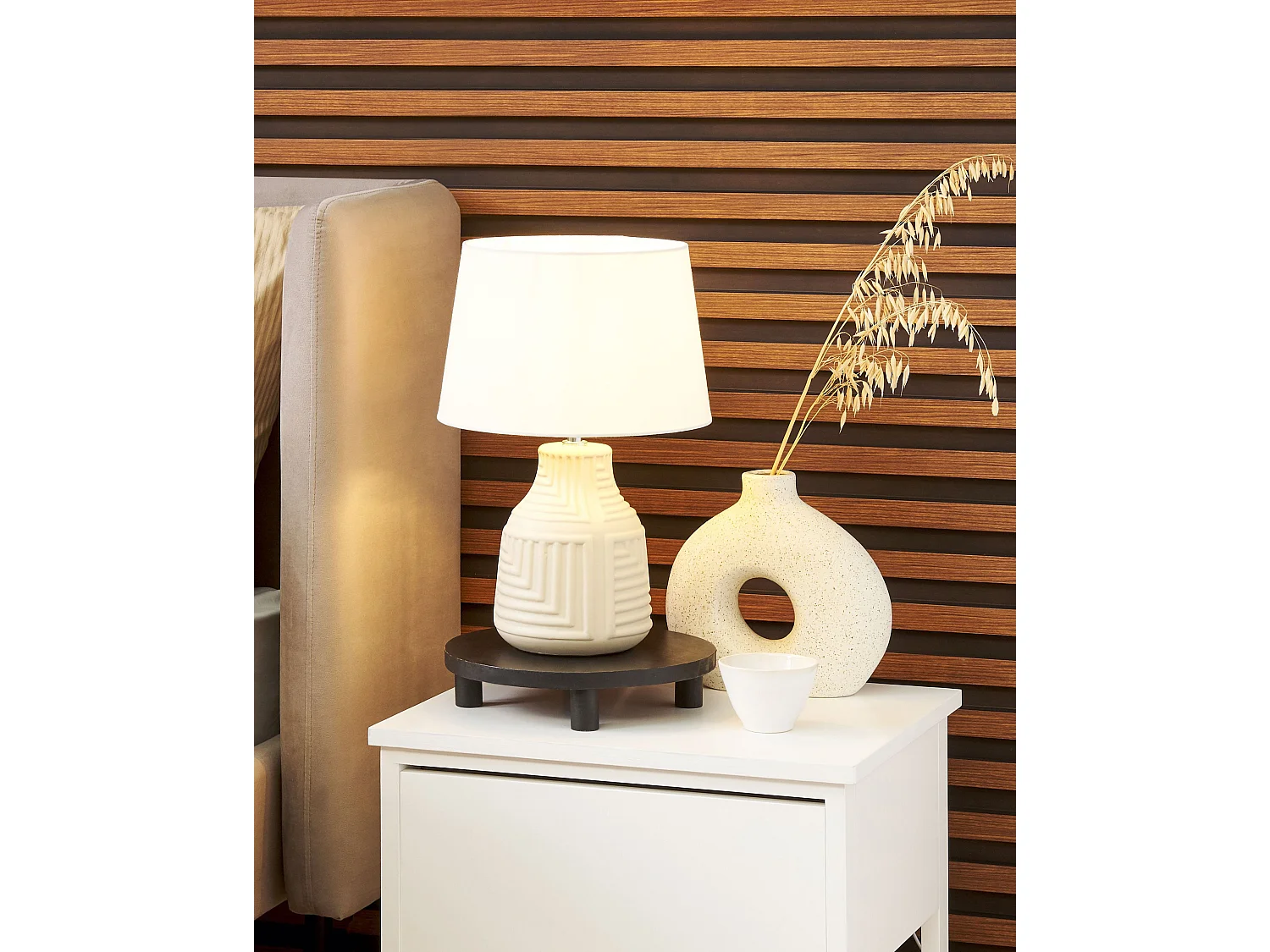 Lampe à poser OZAMA Céramique Beige