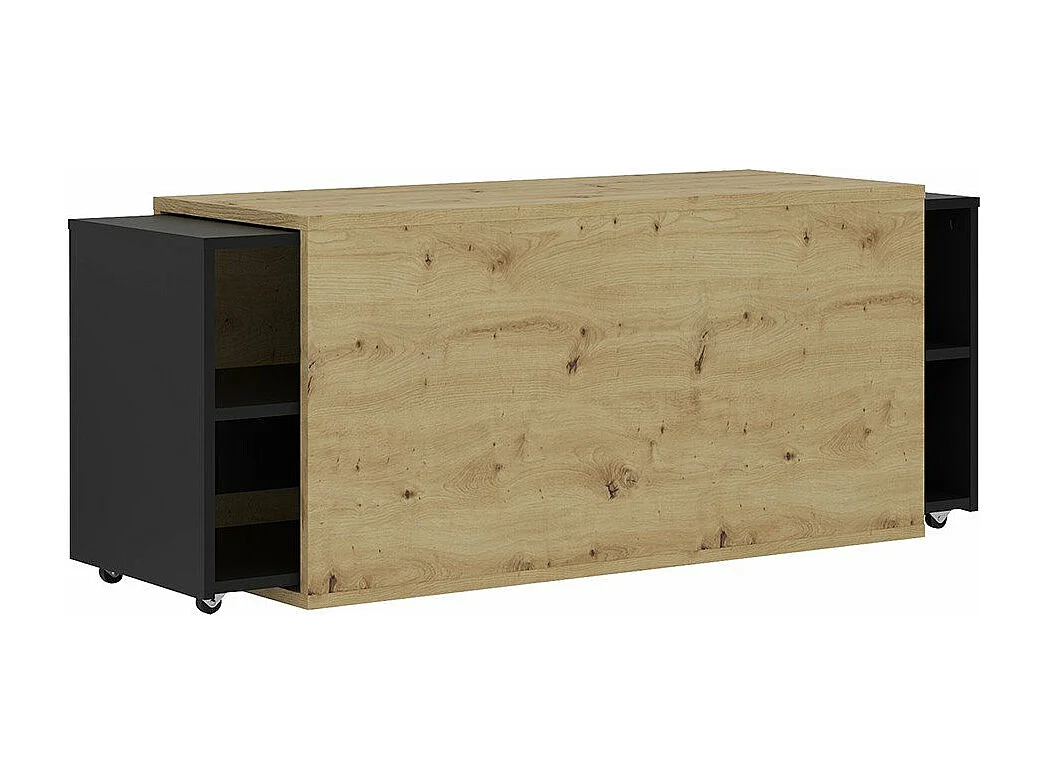 Mobile Unità TV 194,5x39,9x49,2 cm Rovere Artigianale e Nero