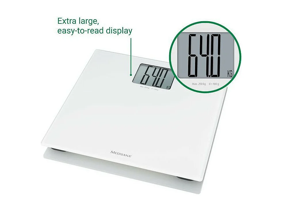 MEDISANA - Pese-personne en verre XL - 40547 - Piles incluses