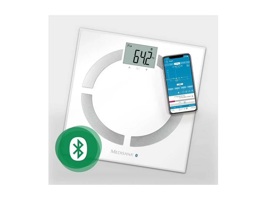 MEDISANA - Pese-personne danalyse corporelle avec Bluetooth - 40444 - Piles incluses
