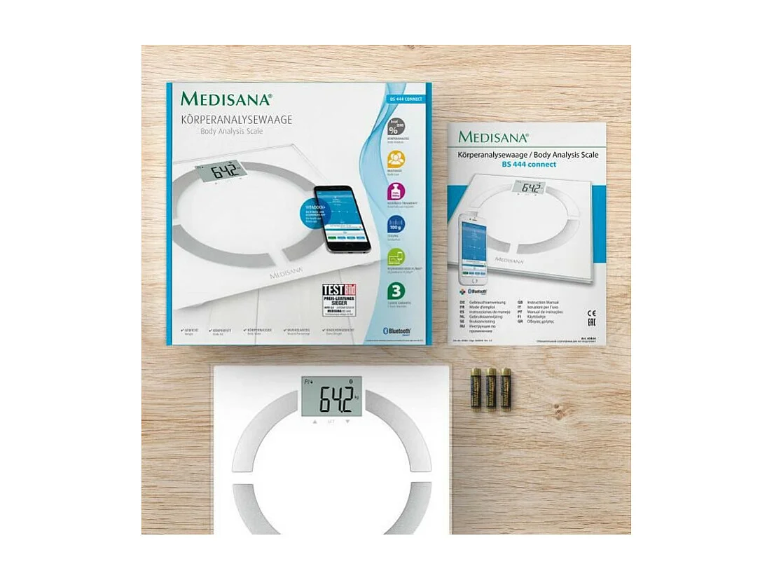 MEDISANA - Pese-personne danalyse corporelle avec Bluetooth - 40444 - Piles incluses