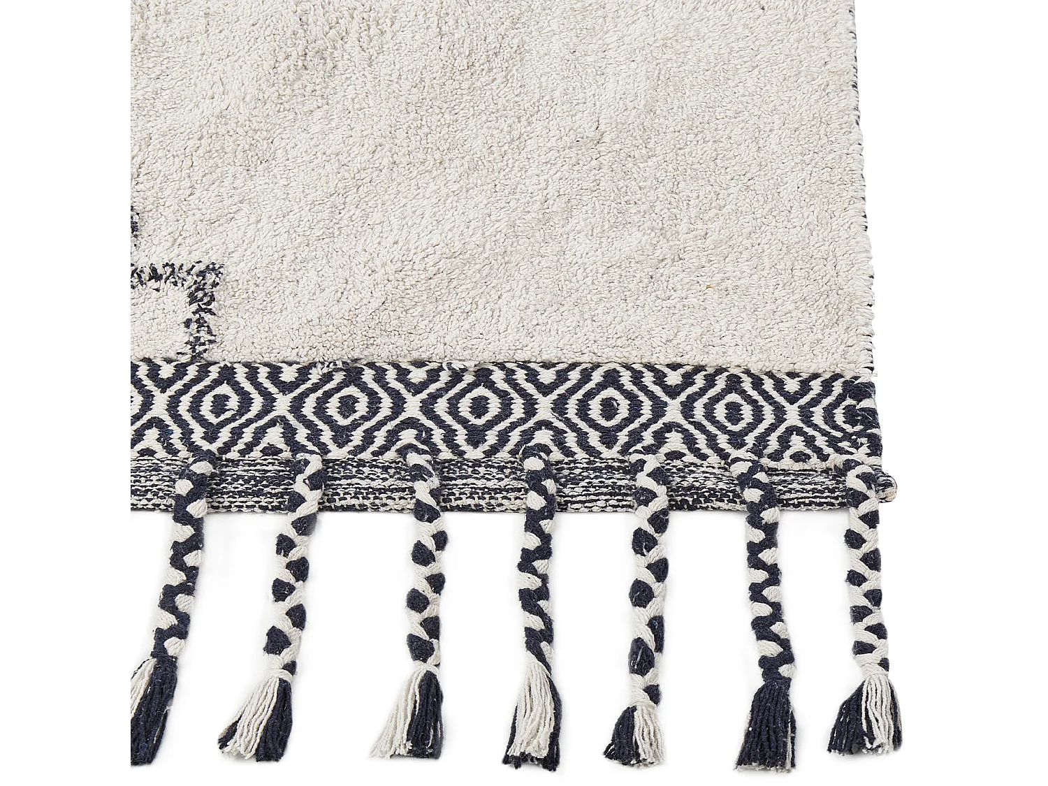 Tapete em algodão branco e preto 140 x 200 cm ERAY
