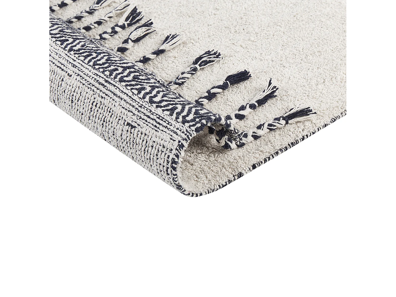 Tapis en coton 140 x 200 cm blanc et noir ERAY
