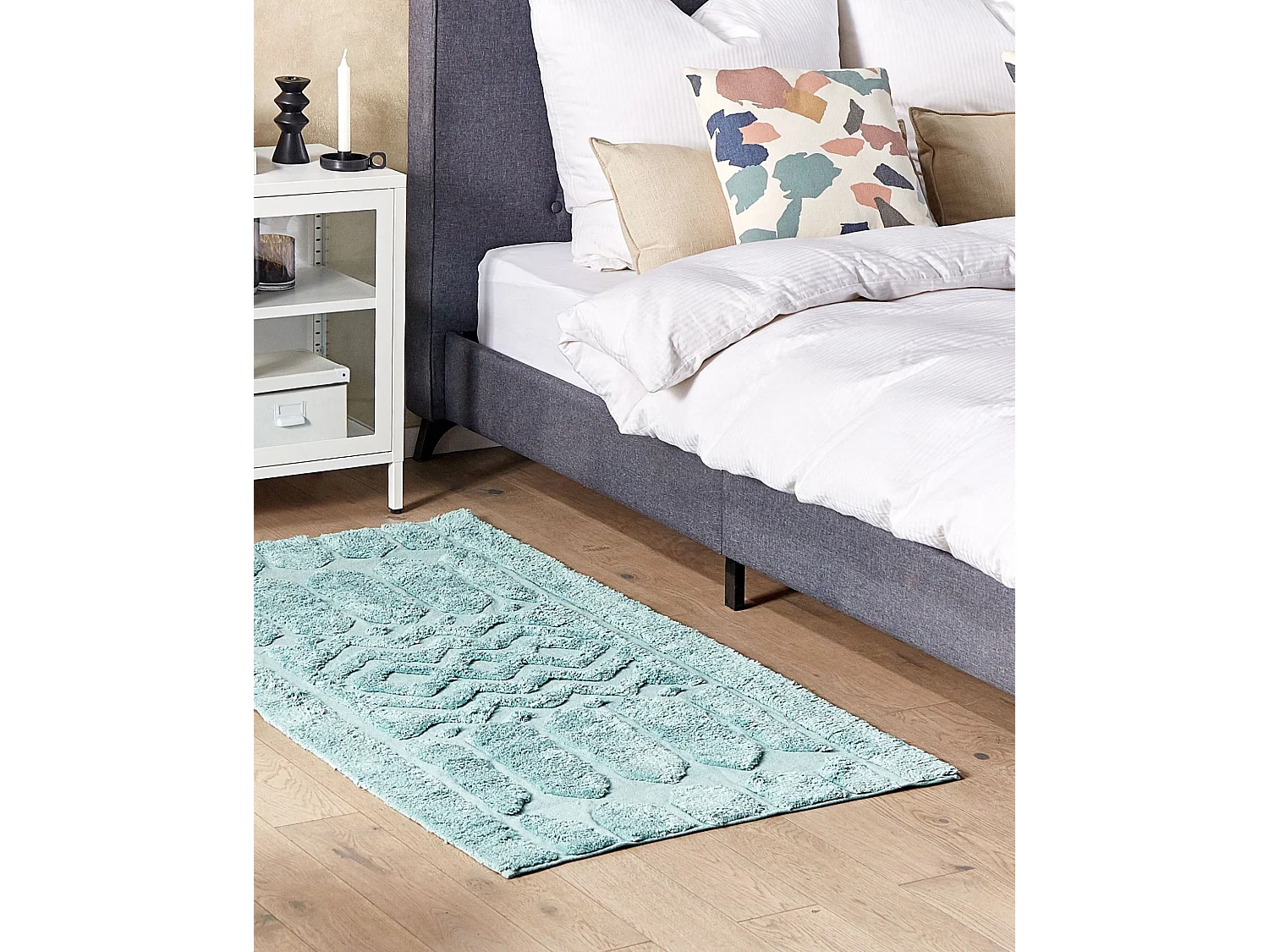 Alfombra de algodón verde menta 80 x 150 cm SIRNAK