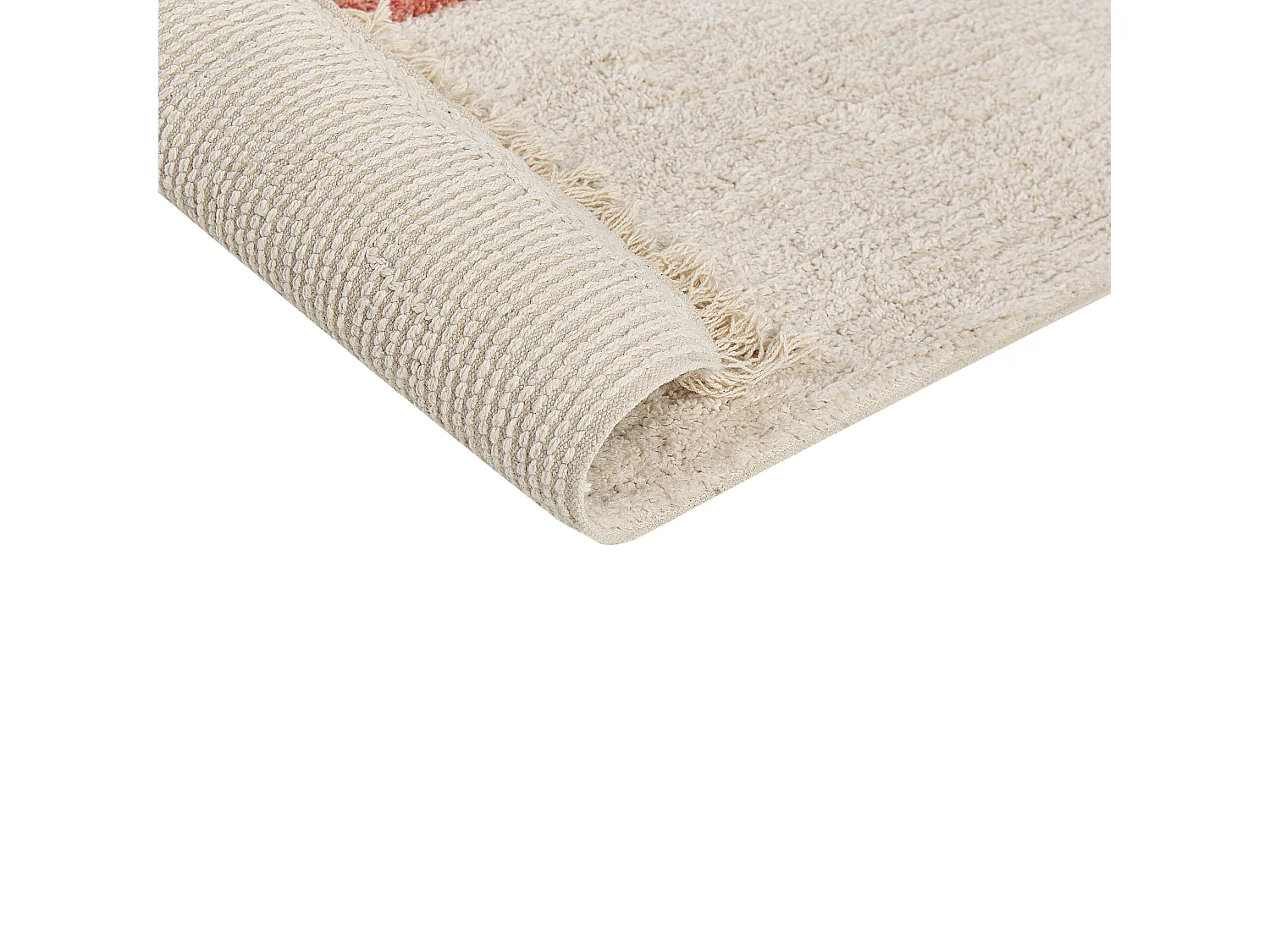 Alfombra de algodón beige/gris/marrón/rojo 160 x 230 cm NIKSAR