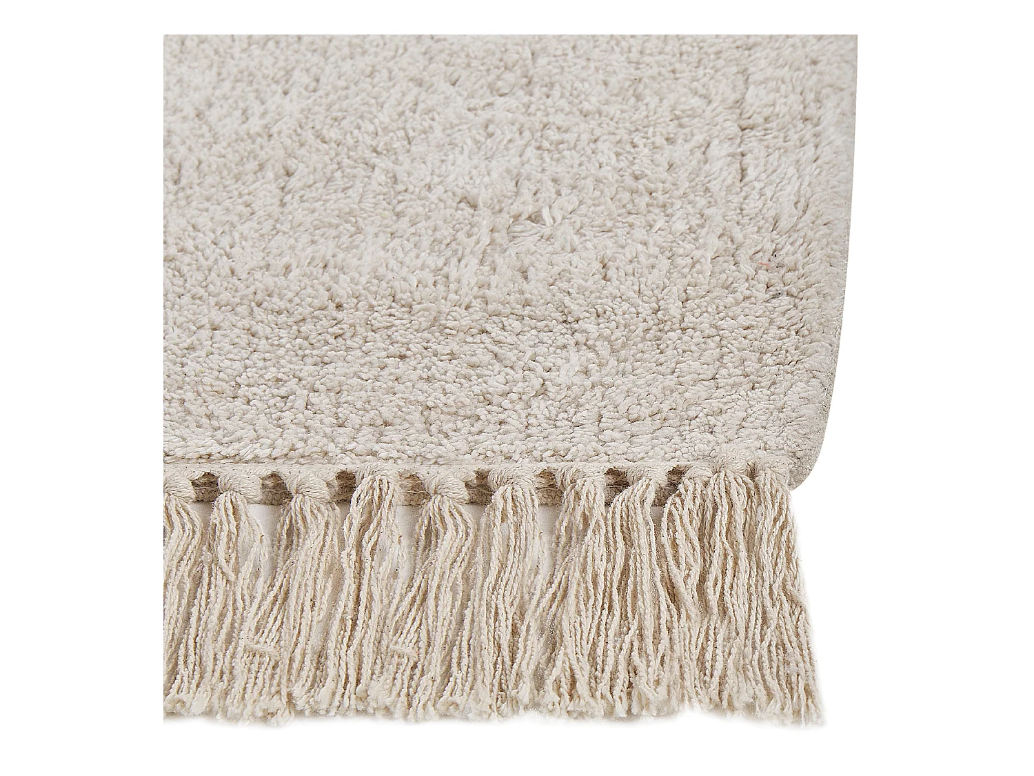 Teppich Baumwolle bunt geometrisches Muster mit Fransen 140 x 200 cm Boho Niksar