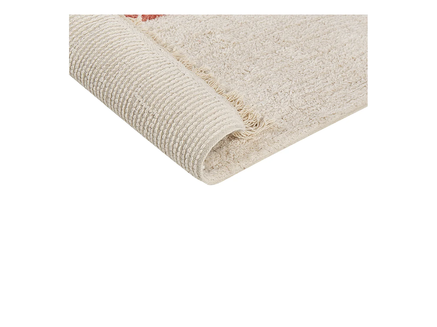 Teppich Baumwolle bunt geometrisches Muster mit Fransen 140 x 200 cm Boho Niksar