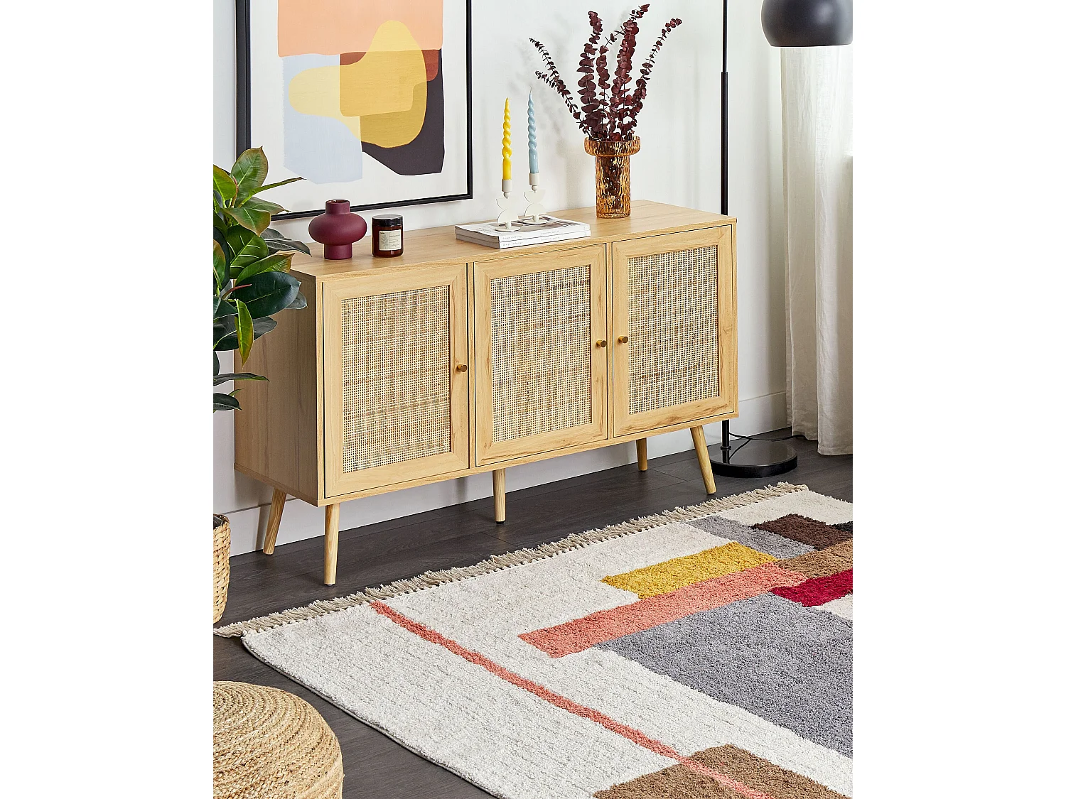 Vloerkleed katoen meerkleurig 140 x 200 cm NIKSAR