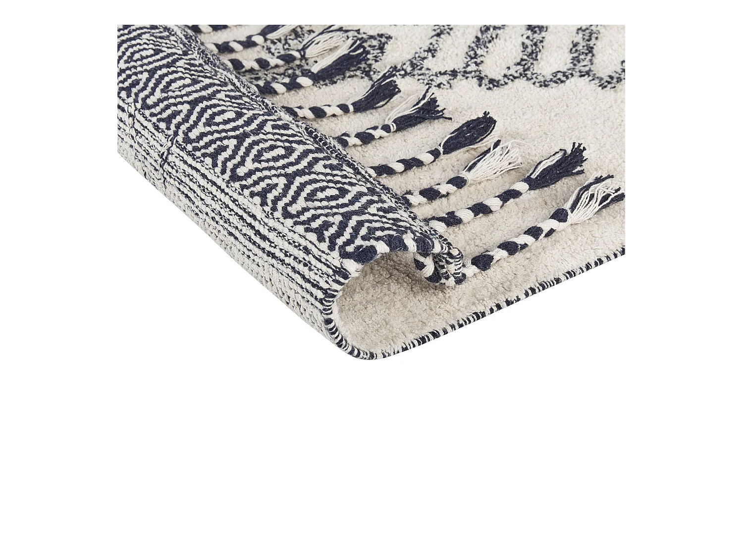 Dywan bawełniany 80 x 150 cm biało-czarny ERAY