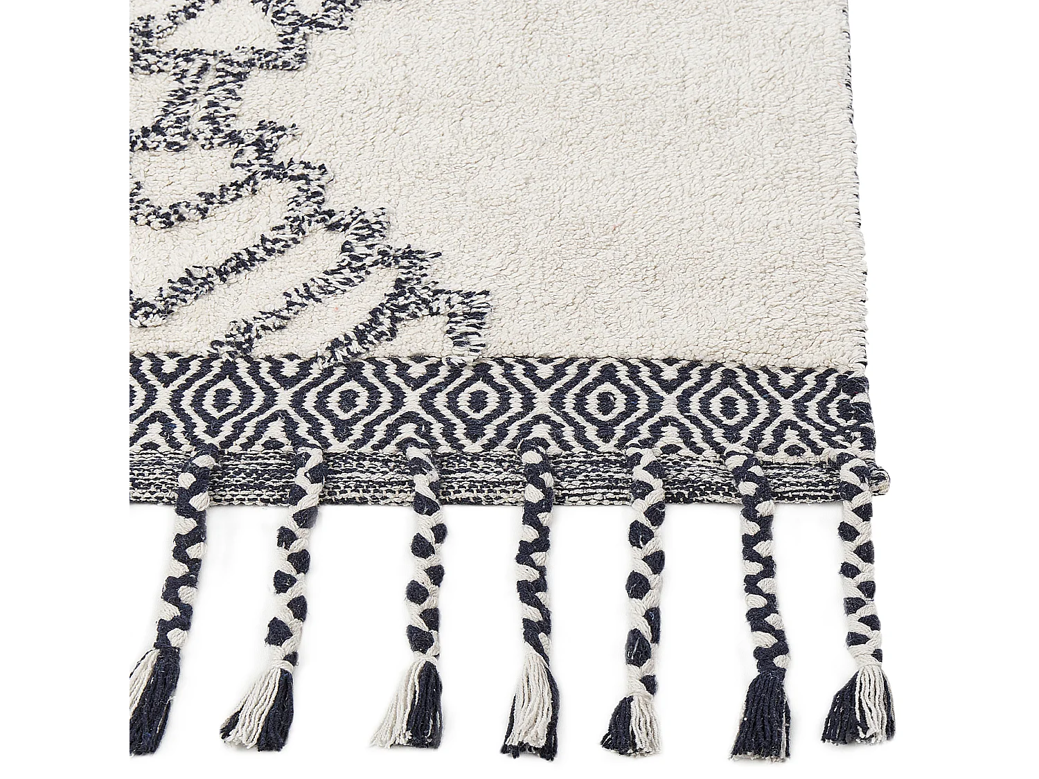 Vloerkleed katoen wit/zwart 80 x 150 cm ERAY